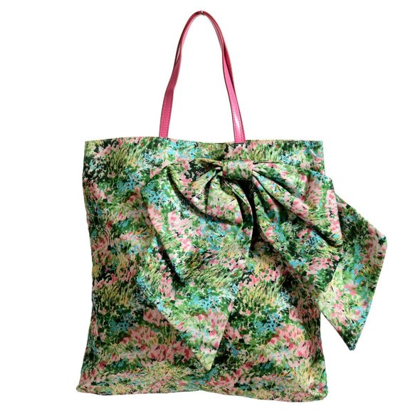 Red Valentino Leather Trimmed Tote Shoulder Bag